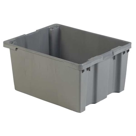 Hang & Stack Storage Bin, Plastic, Gray, 15 1/8 in H, 24 in W, 30 1/8 in L
