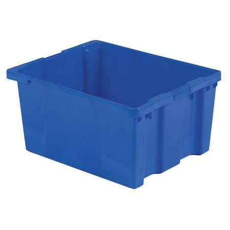 Hang & Stack Storage Bin, Plastic, Blue, 15 1/8 in H, 24 in W, 30 1/8 in L