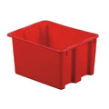 Hang & Stack Storage Bin, Plastic, Red, 12 in H, 17 in W, 21 in L
