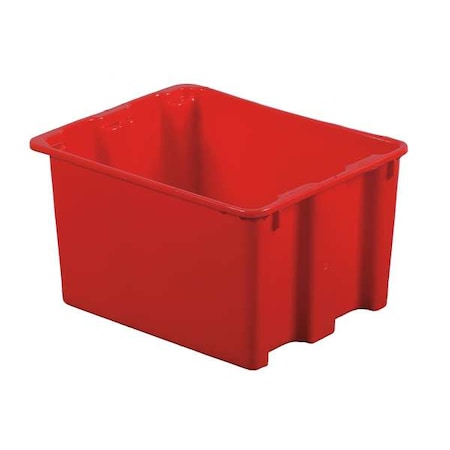 Hang & Stack Storage Bin, Plastic, Red, 12 in H, 17 in W, 21 in L
