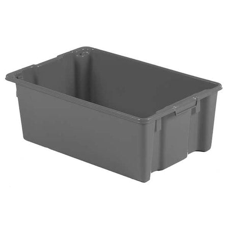 Hang & Stack Storage Bin, Plastic, Gray, 10 1/2 in H, 18 3/4 in W, 28 1/2 in L