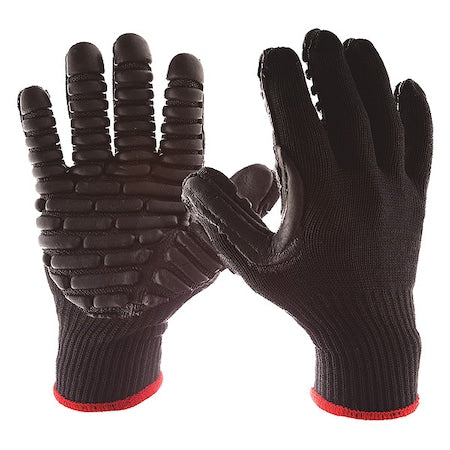 Coated Gloves, Chloroprene, Blocks, Palm, Not Rated Abrasion Level, M (8) 1 PR