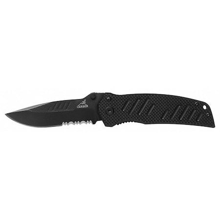 Folding Knife, Serrated, DropPoint, 3-21/64