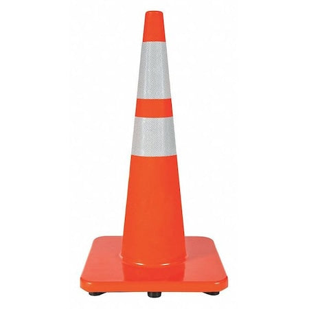 Traffic Cone, PVC, High-Intensity Prismatic, 28 in Height, 10 lb, Orange