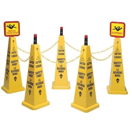 Cone Kit, 26 in H, 10 9/10 in W, Plastic, Cone, English, Spanish, 6VKT0