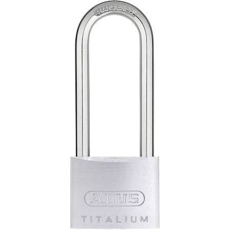 Padlock, Keyed Different, Long Shackle, Square Aluminum Body, Steel Shackle, 7/8 in W