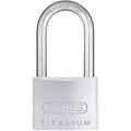 Padlock, Keyed Different, Long Shackle, Square Aluminum Body, Steel Shackle, 7/8 in W