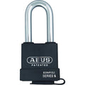 Padlock, Keyed Different, Long Shackle, Rectangular Hardened Steel Body, Steel Shackle, 7/8 in W