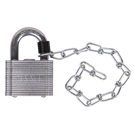 Keyed Padlock, Open, Square Steel Body, Hardened Steel Shackle, 13/16 in W, 10 PK