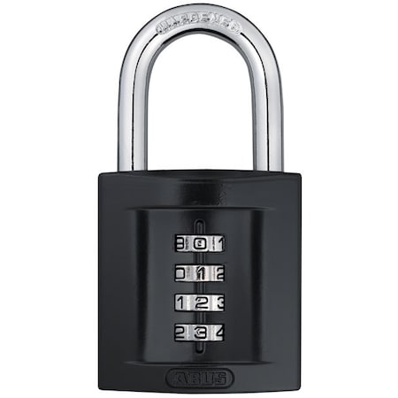 Combination Padlock, Front, Black/Silver