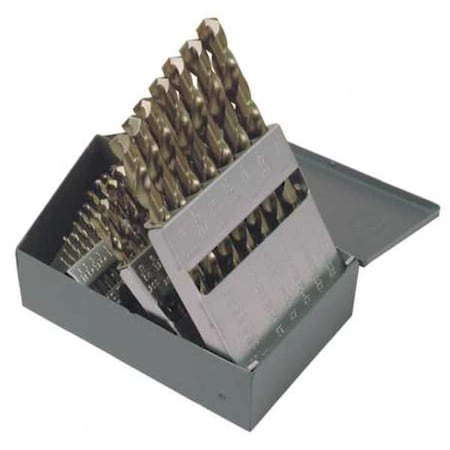 29PC 135 Degree Heavy-Duty Cobalt Jobber Length Drill Set Chicago-Latrobe 550ASP Straw HSS-CO 8% 1/16-1/2