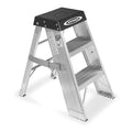 Step Stand, 3 Steps, 375 lb Load Capacity, 36 in Overall Height, Aluminum, Silver/Black