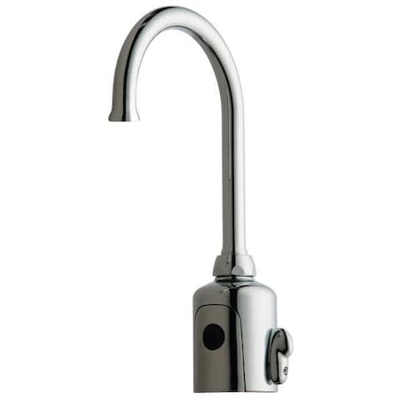 Sensor Single Hole Mount, 1 Hole Gooseneck Bathroom Faucet, Polished chrome