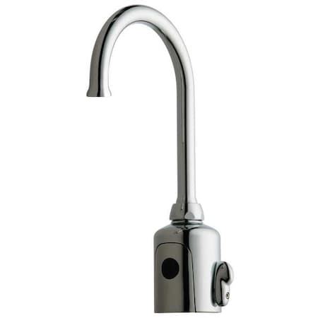 Sensor Single Hole Mount, 1 Hole Gooseneck Bathroom Faucet, Polished chrome