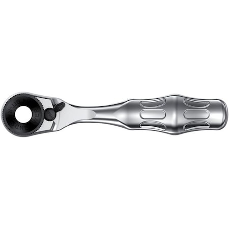 1/4" Drive 60 Geared Teeth Pear Head Style Hand Ratchet, 3-17/32" L, Satin Finish