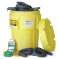 Spill Kit, 41 gal Volume Absorbed per Kit, 65 gal Capacity, Drum, Yellow, 83