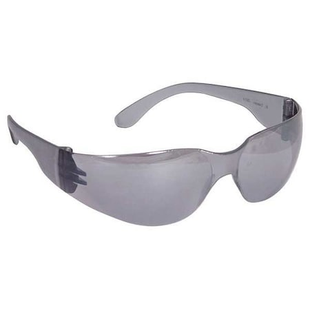 Mirage, Safety Glasses, Anti-Scratch, Silver Mirror Lens, Silver Frame, Frameless