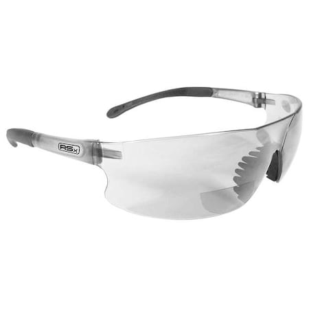 Rad-Sequel RSx(TM) Reader Safety Glasses, Clear Wraparound Frame, 1.5 Diopter, Clear Lens