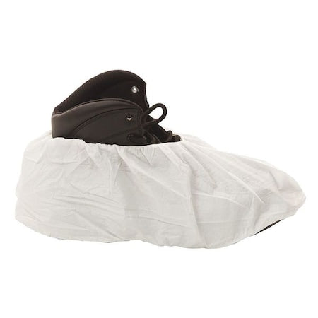 Disposable Shoe Covers, Microporous, White, Slip Resistant Sole: Yes , XL