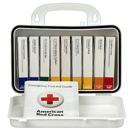 First Aid Kit and Housing, Plastic 65 Components, 10 People Served
