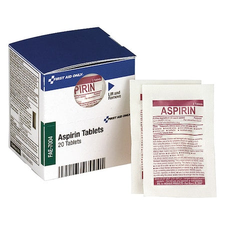 First Aid Kit Refill, Aspirin, 2 Tablets Per Packet, 10 Packets Per Box, 20PK