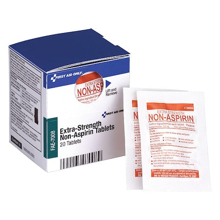 First Aid Kit Refill, Extra Strength Non-Aspirin, 2 Tablets Per Packet, 10 Packets Per Box, 20PK
