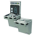 Drinking Fountain with Bottle Filler On-Wall Mount, 2 Levels, Silver, Indoor