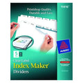 Avery Index Maker Clear Label Dividers 11416, 5-Tab Set, White
