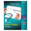 Avery Index Maker Clear Label Dividers 11417, 8-Tab Set, White
