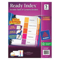 Avery Ready Index Table of Contents Dividers 11131, 5-Tab Set