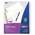 Avery Big Tab Write & Erase Dividers 23078, 8 White Tabs, 1 Set