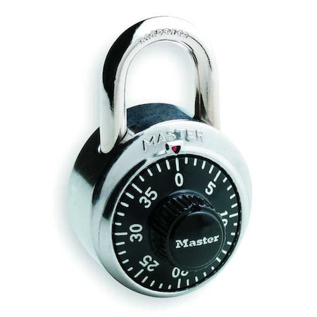 Combination Padlock, Front, Black/Silver