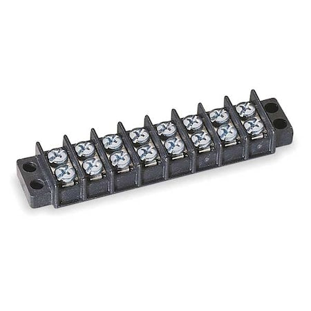 Terminal Strip, 8 Pole, 2 Row, 30 A, 600 V AC, 10 AWG, Screw Termination
