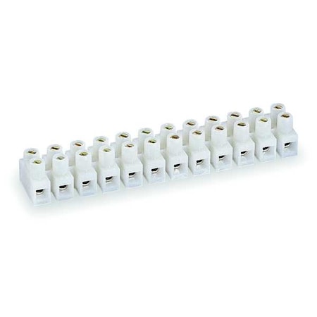 Barrier Strip, 12 Pole, 2 Row, 20 A, 300 V AC, 12 AWG, Screw Termination