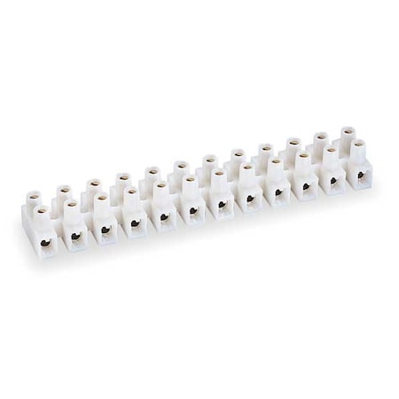 Barrier Strip, 12 Pole, 2 Row, 35 A, 300 V AC, 10 AWG, Screw Termination