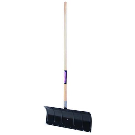 Snow Shovel, 24 in W x Aluminum Blade, 48 in L Wood Handle