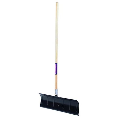Snow Shovel, 24 in W x Steel Blade, 49 1/2 in L Wood Handle