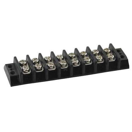 Terminal Strip, 8 Pole, 2 Row, 15 A, 300 V AC, 14 AWG, Screw Termination