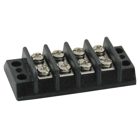 Terminal Strip, 4 Pole, 2 Row, 20 A, 300 V AC, 12 AWG, Screw Termination