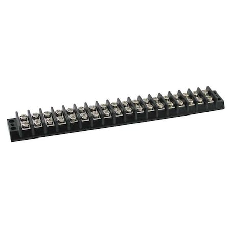 Terminal Strip, 18 Pole, 2 Row, 20 A, 300 V AC, 12 AWG, Screw Termination