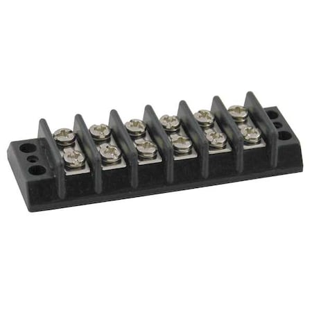Terminal Strip, 6 Pole, 2 Row, 20 A, 300 V AC, 12 AWG, Screw Termination