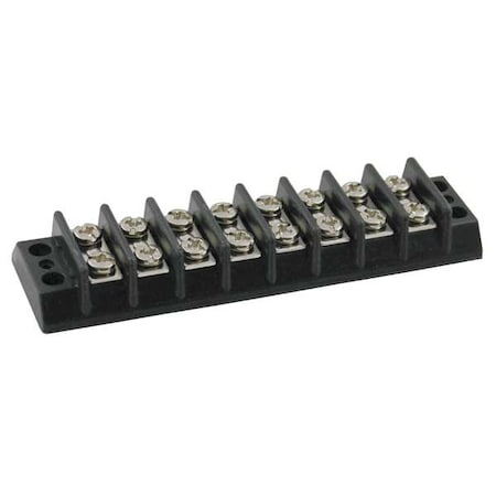 Terminal Strip, 8 Pole, 2 Row, 20 A, 300 V AC, 12 AWG, Screw Termination