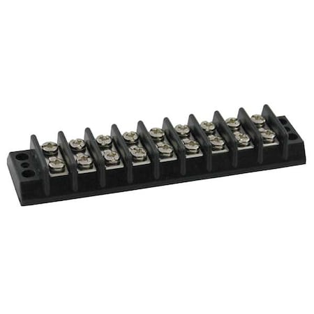 Terminal Strip, 9 Pole, 2 Row, 20 A, 300 V AC, 12 AWG, Screw Termination