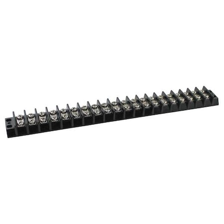 Terminal Strip, 20 Pole, 2 Row, 30 A, 600 V AC, 10 AWG, Screw Termination