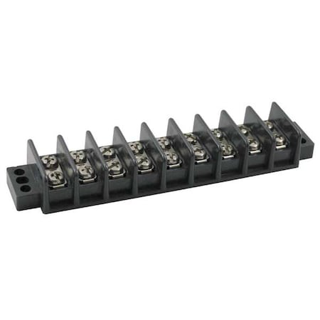 Terminal Strip, 9 Pole, 2 Row, 30 A, 600 V AC, 10 AWG, Screw Termination