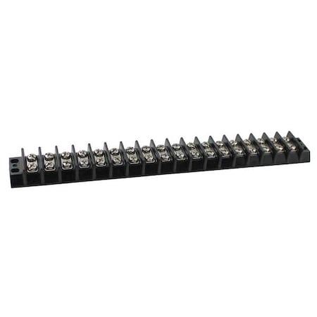 Terminal Strip, 18 Pole, 2 Row, 30 A, 600 V AC, 10 AWG, Screw Termination