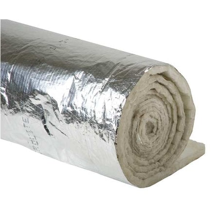 Duct Insulation Wrap, 4.2 R-Value, 25 ft L x 48 in W x 1-1/2 in D, Fiberglass/Foil Scrim Kraft
