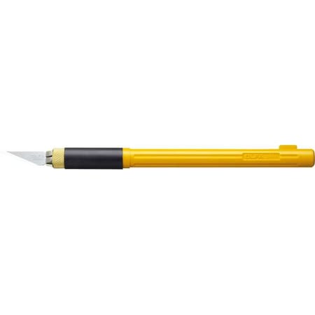 Art Knife, 1/2 Dia, 7 In L, Cushion, ABS, Ylw