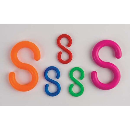 S-Hook for Plastic Chain Barrier, Red, 2 93/100 in Length, Gloss