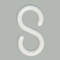 S-Hook for Plastic Chain Barrier, White, 2 93/100 in Length, Gloss
